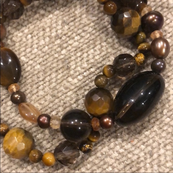 Tiger eye gemstone tortoise shell bracelet - Picture 2 of 2